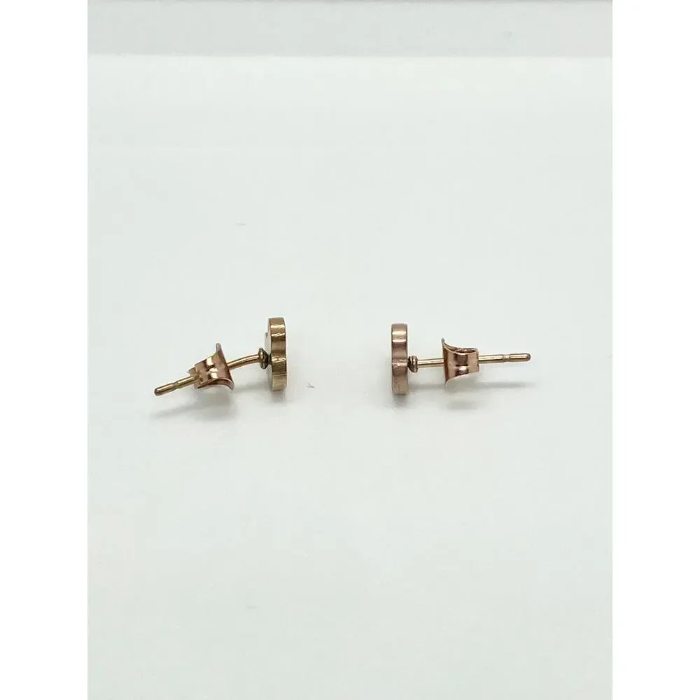 Rose Gold Stainless Steel Mickey Mouse Silhouette Stud Earrings